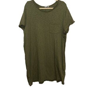 Olive Green T-Shirt Dress Womens XL By Gap Short Sleeve Pocket